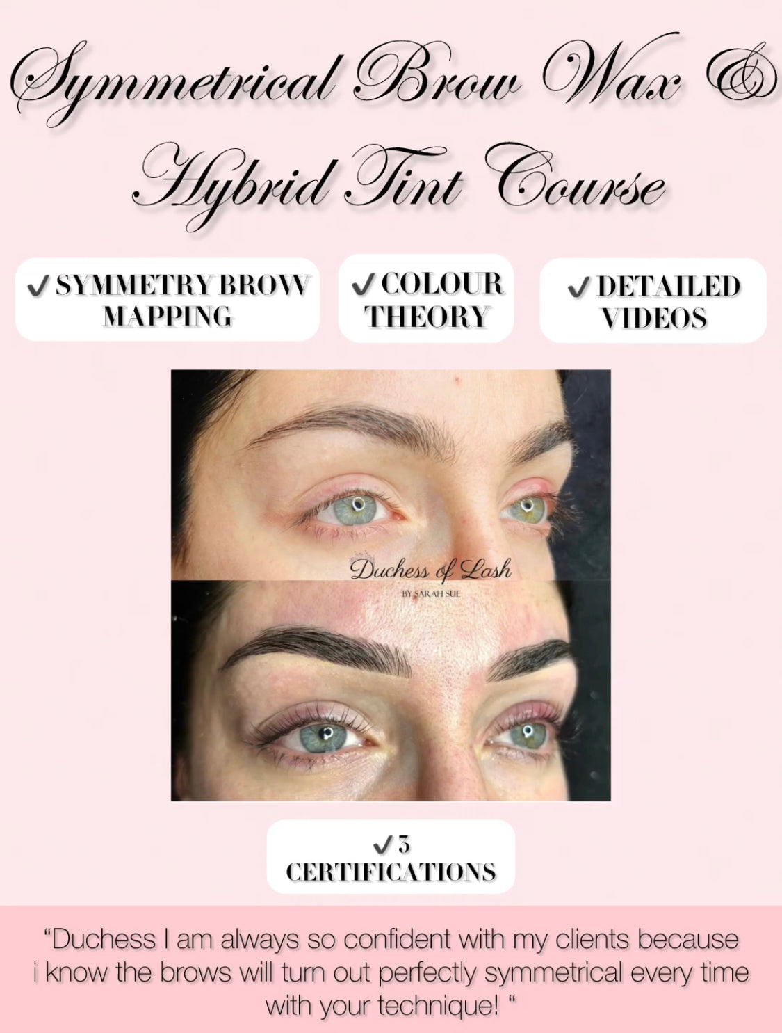 Symmetrical Brow Waxing & Hybrid Tinting Course